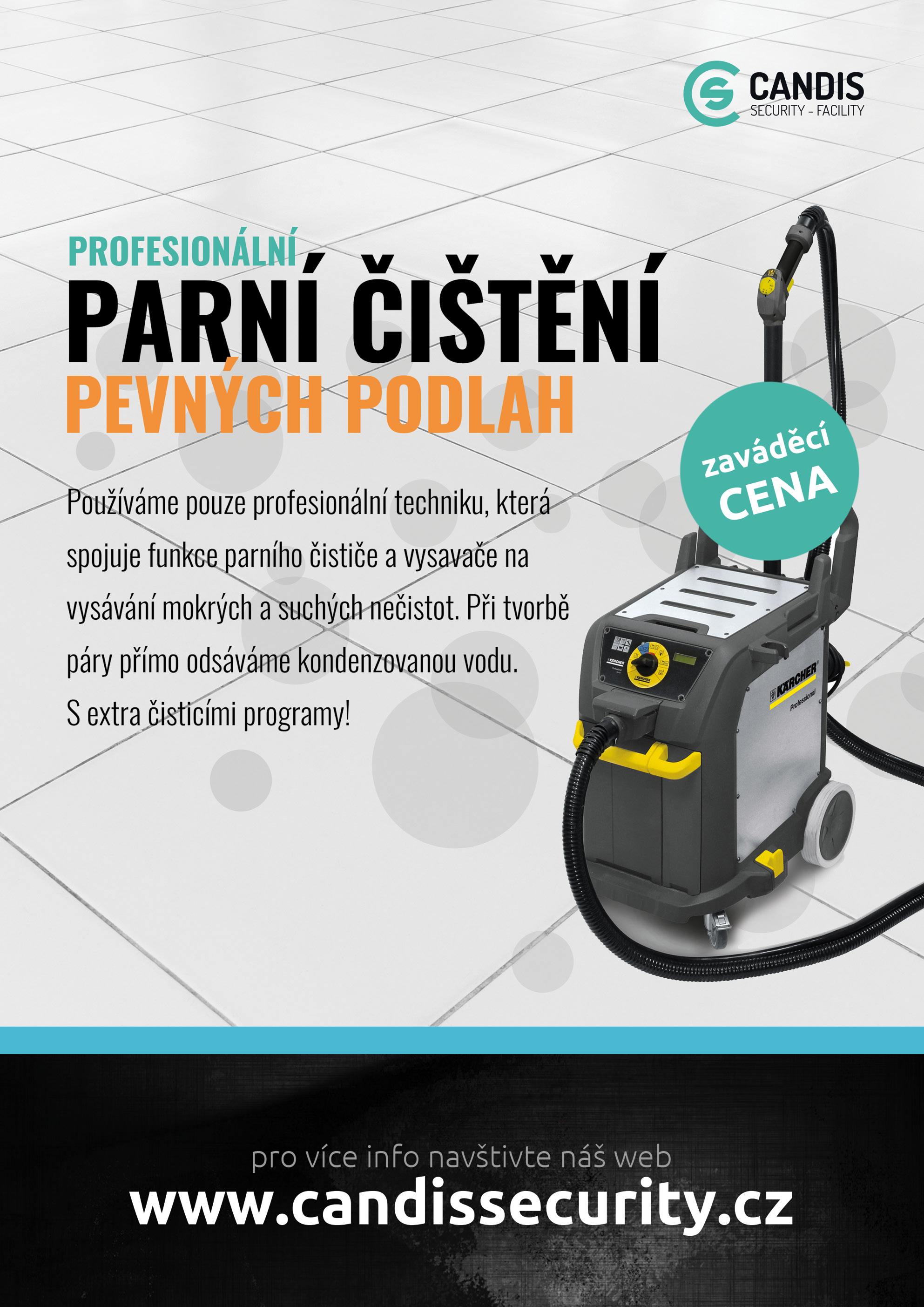 Profesionální parní čištění pevných podlah